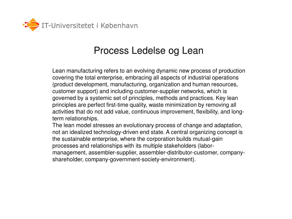 PPT - Procesledelse og Lean PowerPoint Presentation - ID:2123931