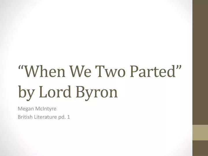 when we two parted by lord byron n.