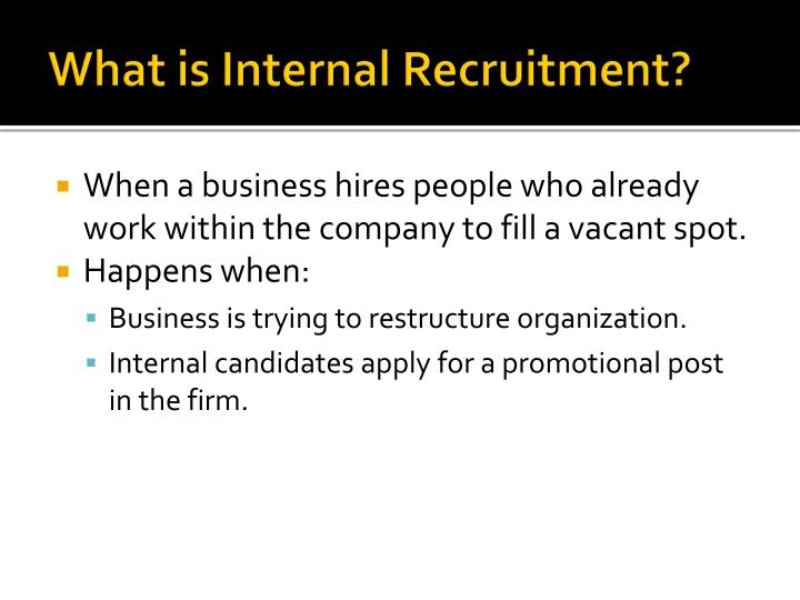 Ppt Internal And External Recruitment Powerpoint Presentation Id