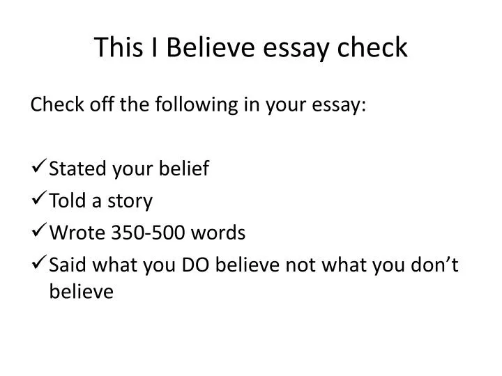 believe essay Believe in yourself many people think of dissatisfaction as a negative emotion that should be suppressed or denied, but in actual fact dissatisfaction is one of the most important ingredients for success. believe essay Believe in yourself many people think of dissatisfaction as a negative emotion that should be suppressed or denied, but in actual fact dissatisfaction is one of the most important ingredients for success.