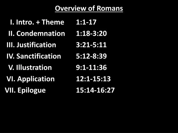 Ppt Overview Of Romans Powerpoint Presentation Id2125743