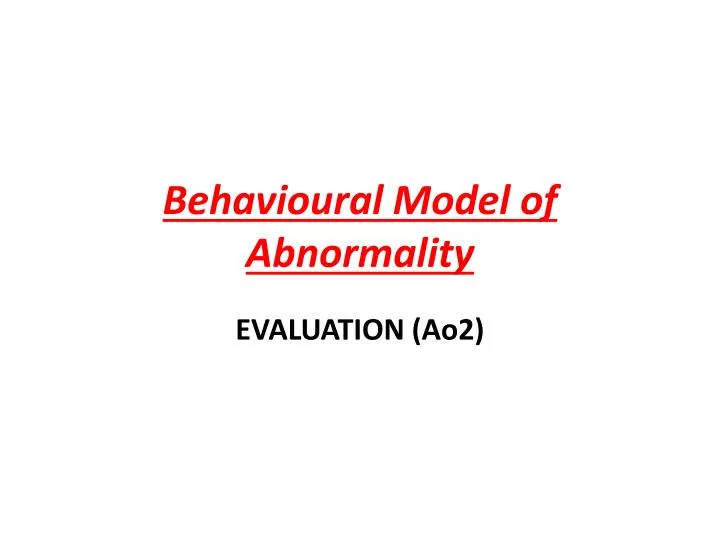the models of abnormality the models of abnormality
