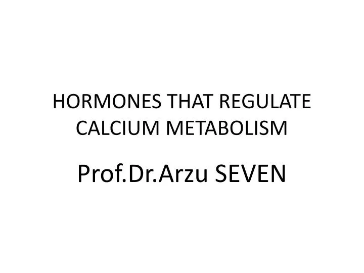hormones that regulate calcium metabolism n.