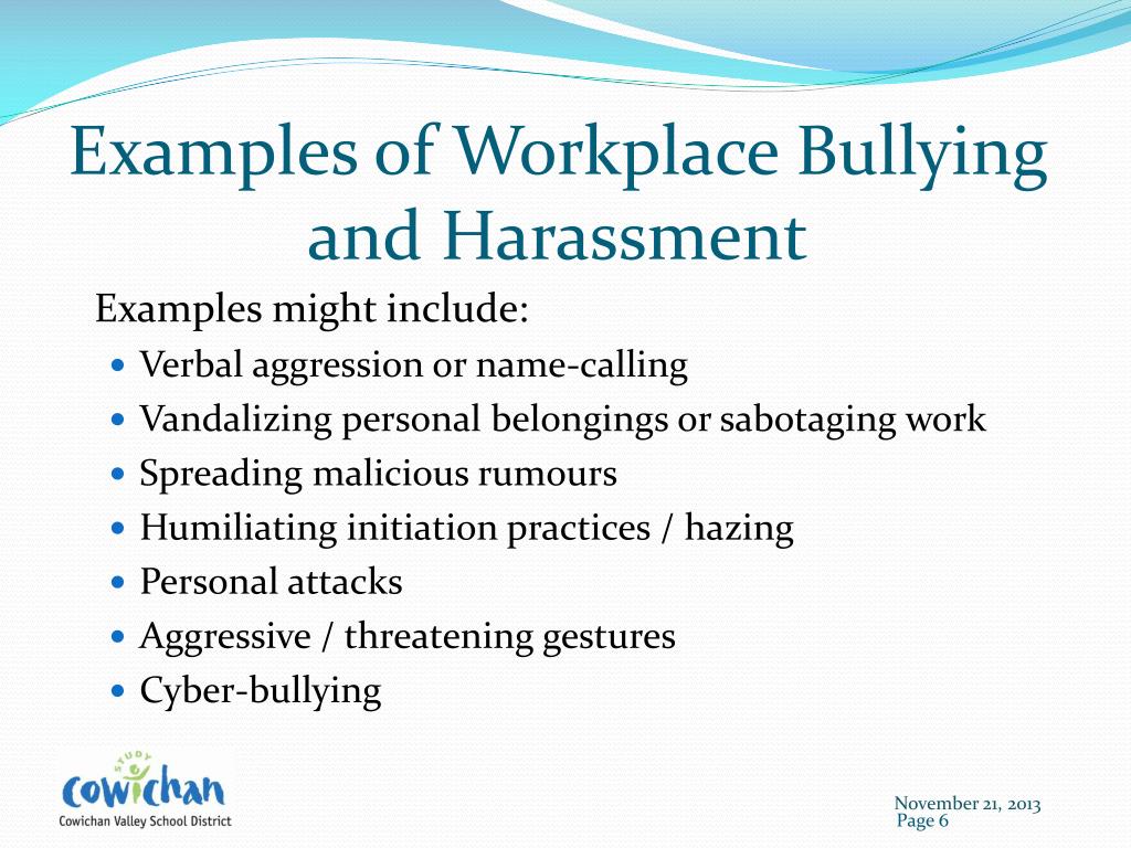 powerpoint presentation bullying and harassment in the workplace