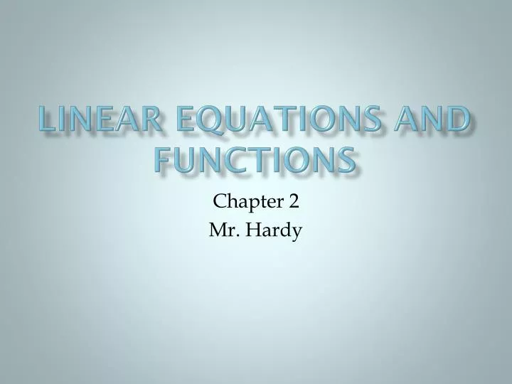 linear equations and functions n.