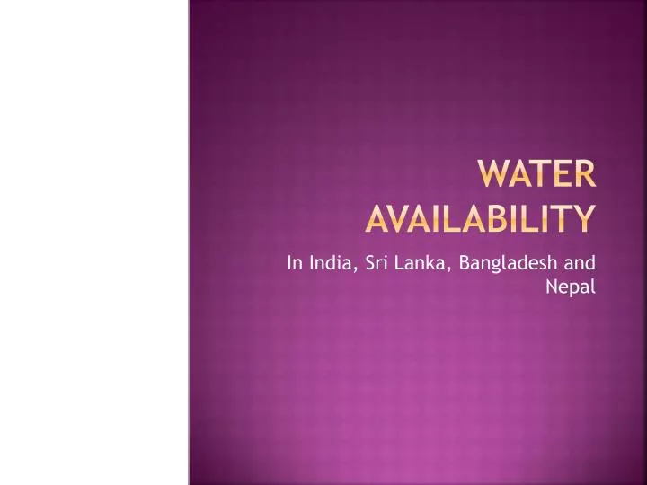 PPT Water Availability PowerPoint Presentation, free download ID
