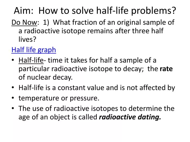 half life problem solving