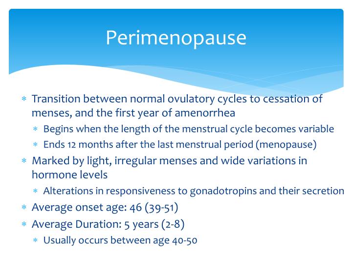 PPT Perimenopause and Menopause PowerPoint Presentation ID2130625