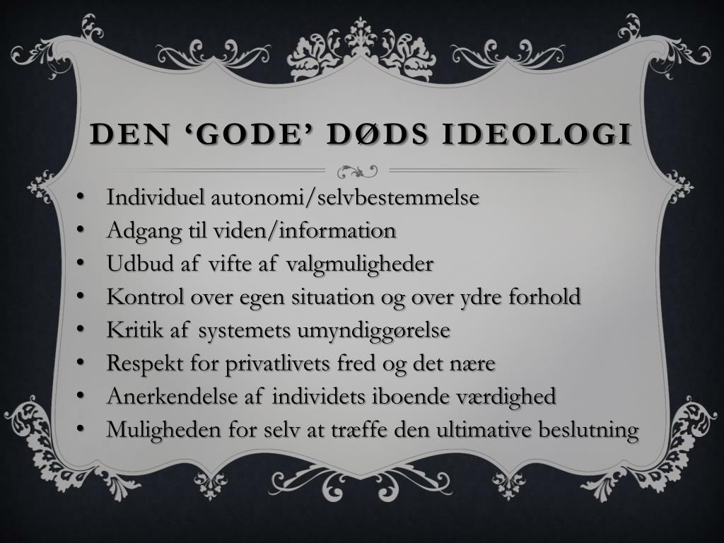 PPT - Den ‘gode’, den ‘Onde’ og den ‘grusomme’ død PowerPoint ...
