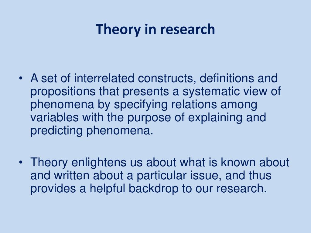 research on theory of