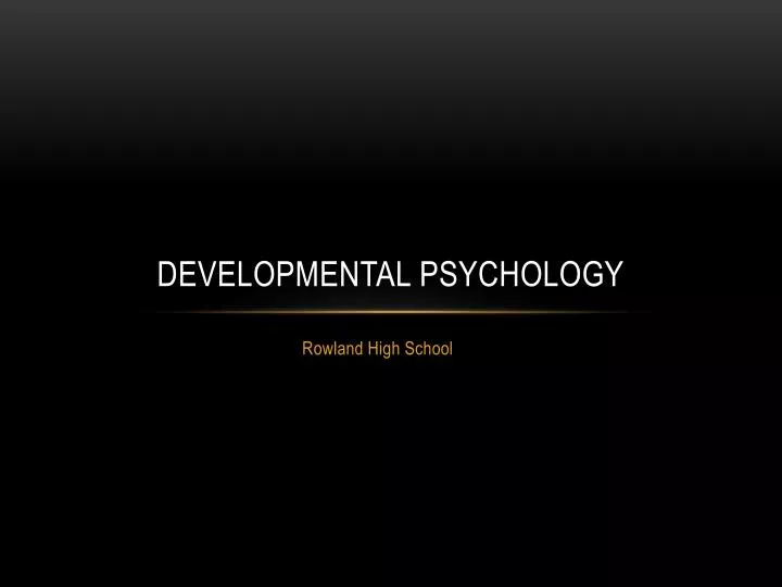 developmental psychology n.