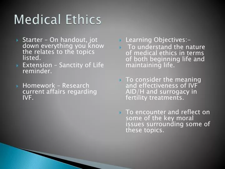 medical ethics topics for essays