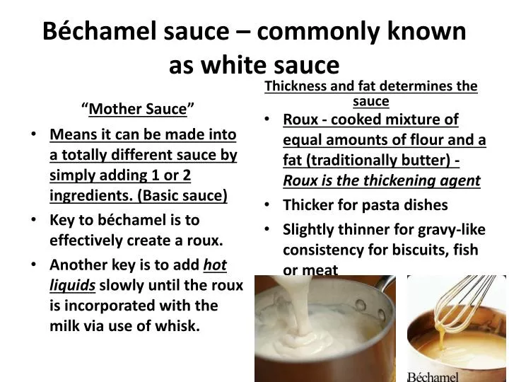 b chamel sauce commonly known as white sauce n.