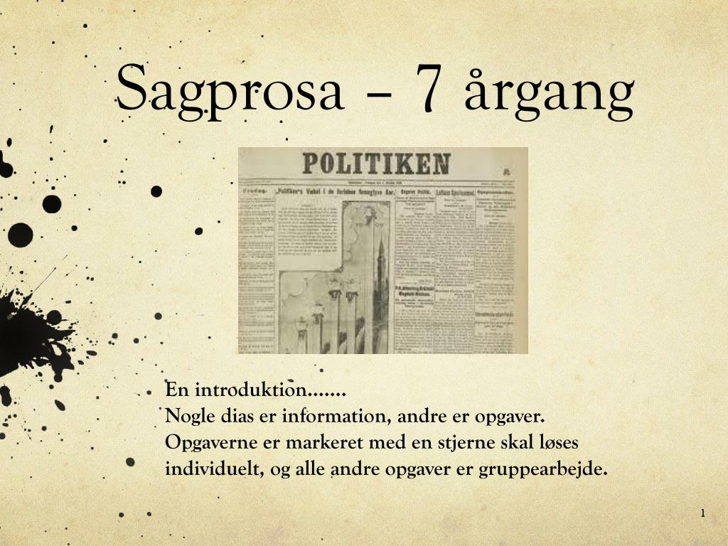 PPT - Sagprosa årgang PowerPoint Presentation, free download