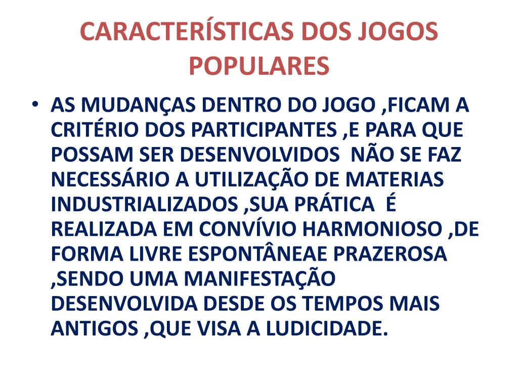 JOGOS POPULARES. - ppt carregar