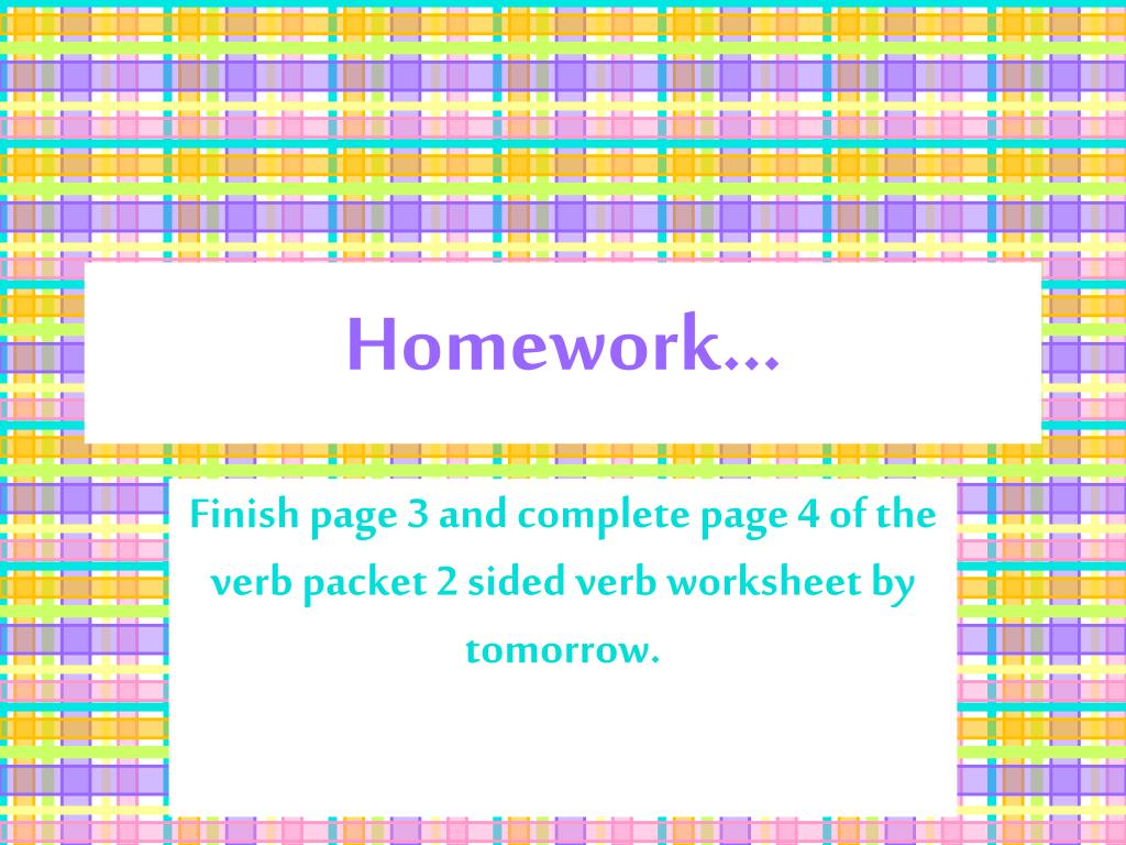 is homework a verb