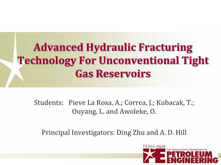 advanced hydraulic fracturing technology for unconventional tight gas reservoirs n.