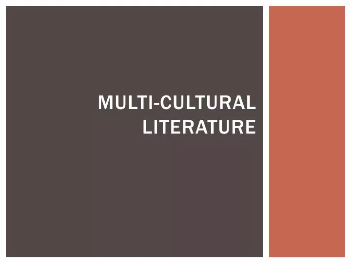 multi cultural literature n.