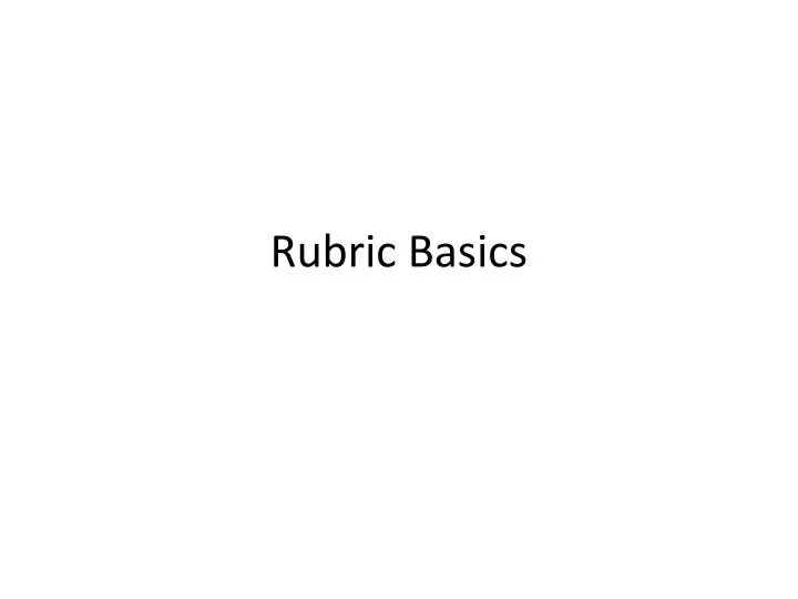 rubric basics n.