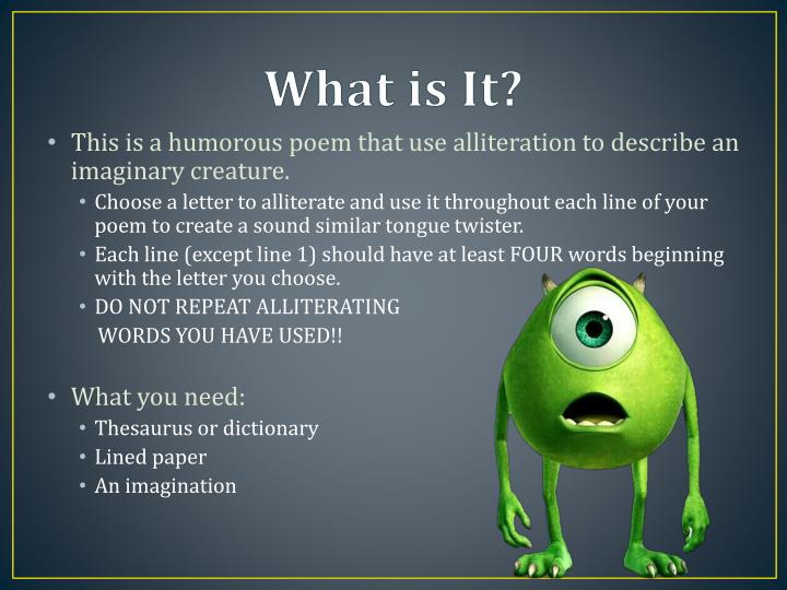PPT - Alliteration Creature Poem PowerPoint Presentation - ID:2135709