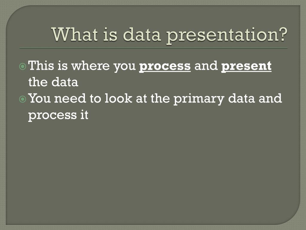 what is data presentation controls