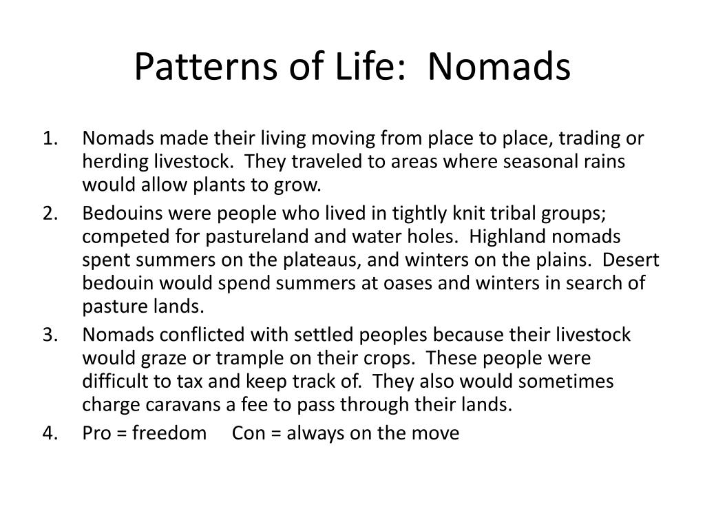PPT Patterns of Life Nomads PowerPoint Presentation, free download