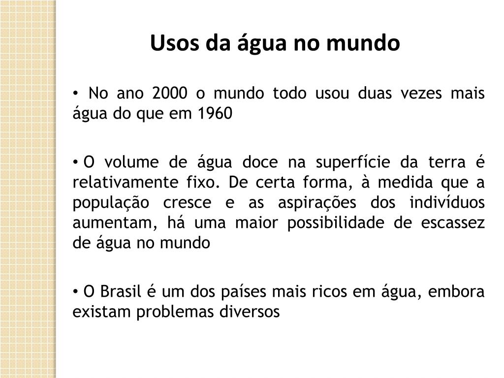 Unidade II - A água e o homem- noções básicas de hidrologia e uso da água -  Hidrologia