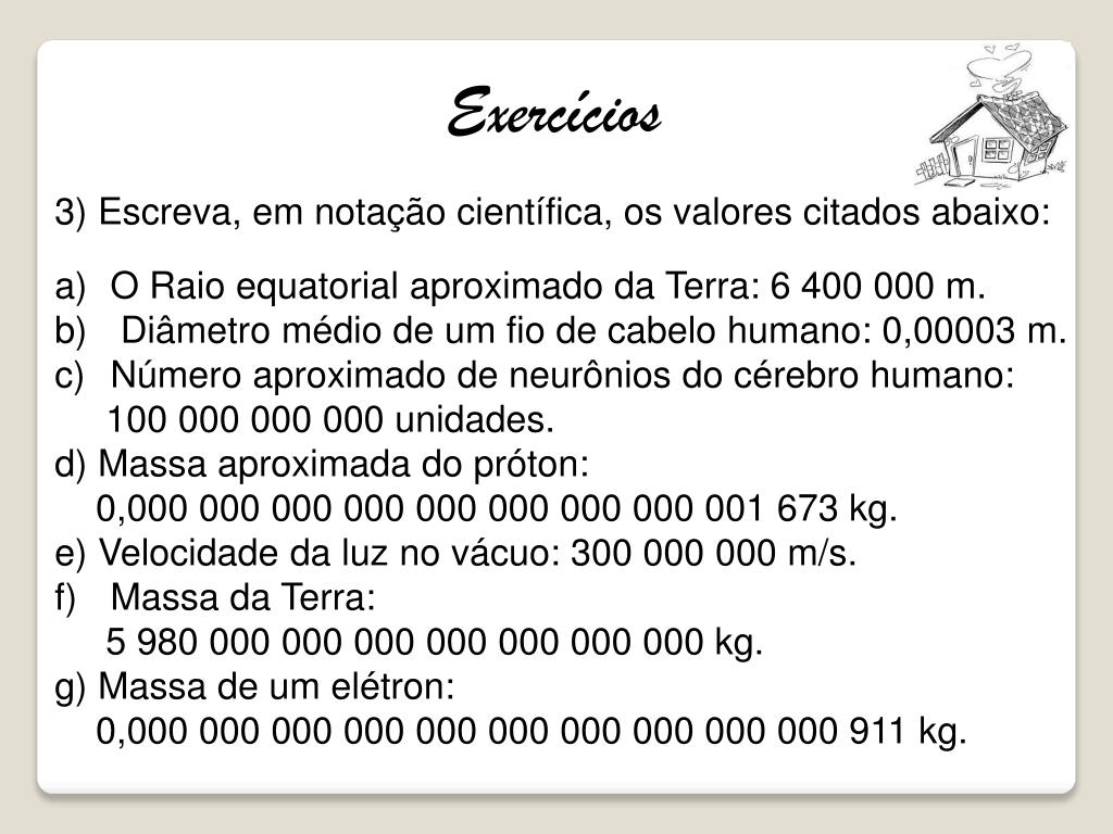 Notação Científica Exercícios 3 