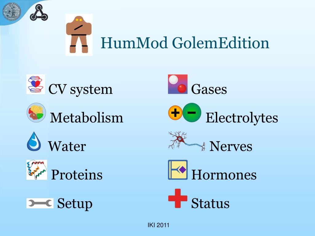 PPT - Hummod - rozsáhlý model fyziologických regulací člověka jako ...