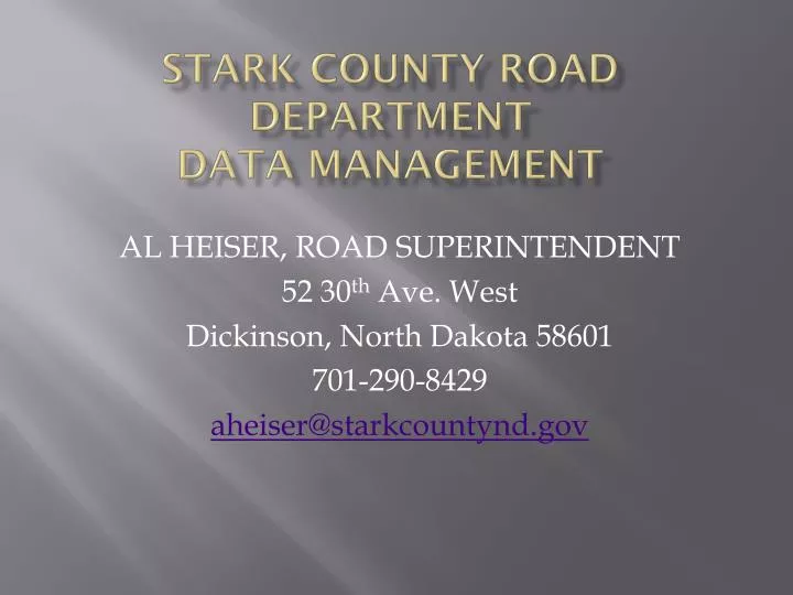 stark county road department data management n.