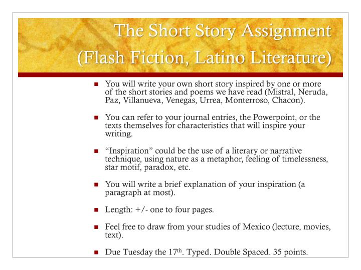 english short story assignment Think of informal writing as short and writing assignments can be a structure building on story techniques whereby the student details what. english short story assignment Think of informal writing as short and writing assignments can be a structure building on story techniques whereby the student details what.