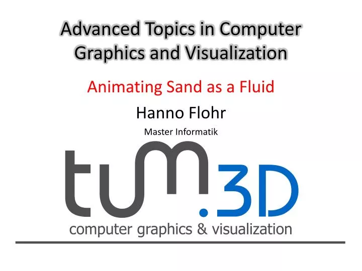 PPT Advanced Topics in Computer Graphics and Visualization PowerPoint