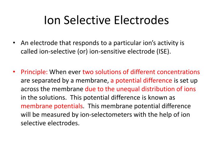 PPT ION SELECTIVE ELECTRODES PowerPoint Presentation ID2144993