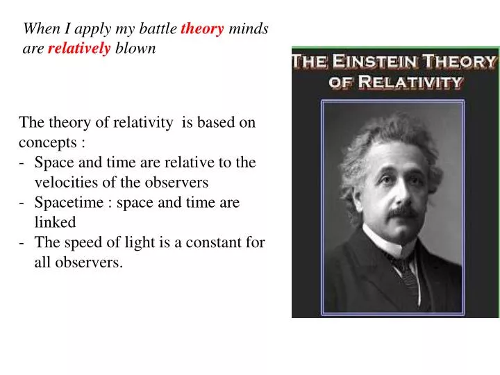 Ppt The Theory Of Relativity Is Based On Concepts Powerpoint
