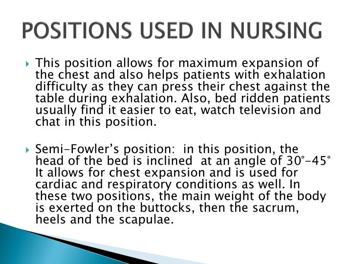 PPT POSITIONS USED IN NURSING PATIENTS/CLIENTS PowerPoint