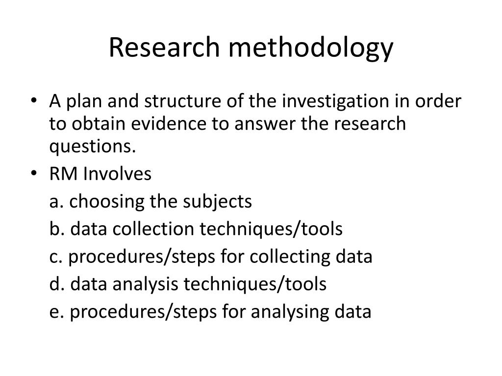 research methodology plan meaning