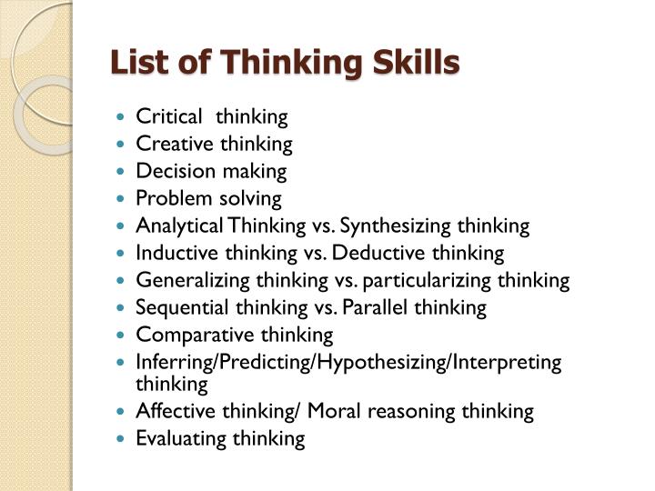 critical thinking resume skills