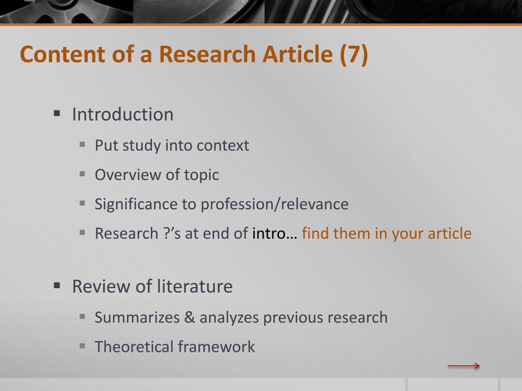 what are the content of introduction in research