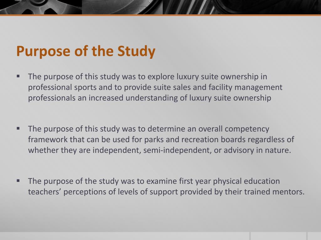 purpose of the study in research paper
