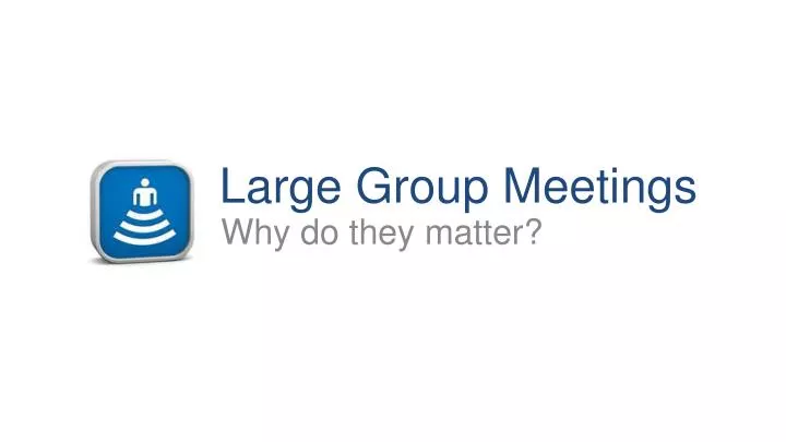 large group meetings n.