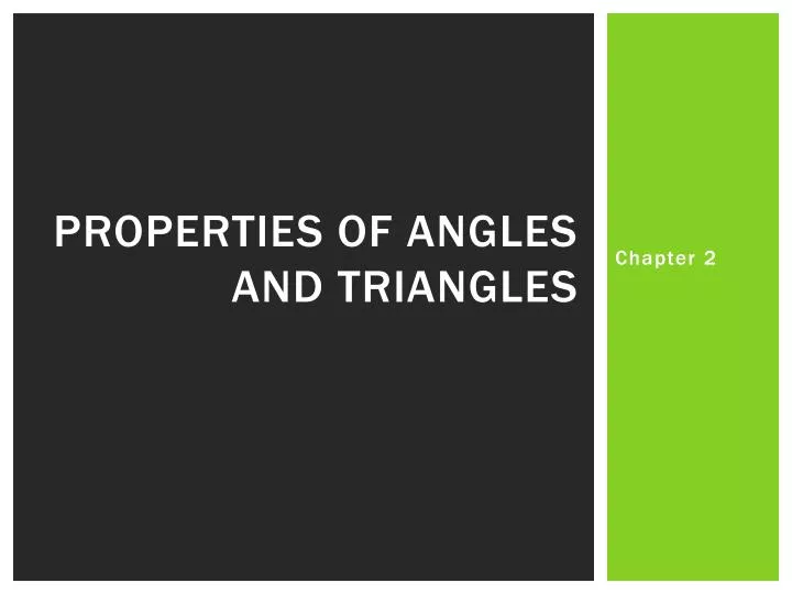 properties of angles and triangles n.