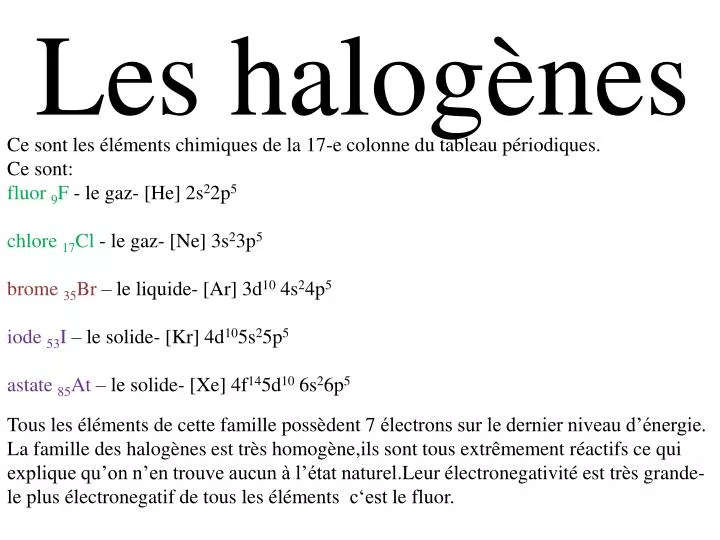 PPT - L es halogènes PowerPoint Presentation, free download - ID:2148665