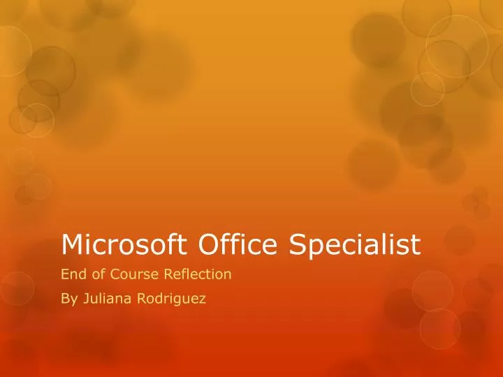 PPT Microsoft Office Specialist PowerPoint Presentation, free