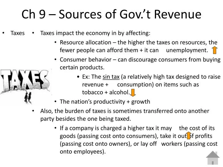 ch 9 sources of gov t revenue n.