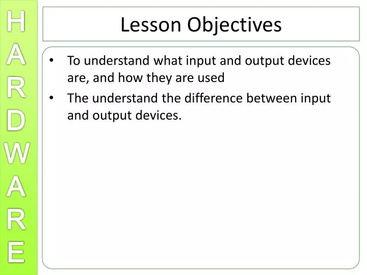 presentation lesson objective