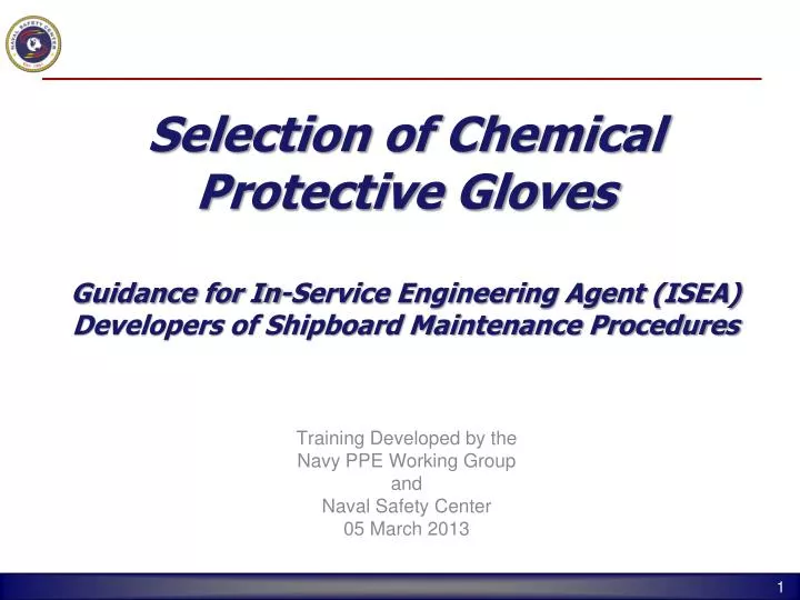 PPT Training Developed by the Navy PPE Working Group and Naval Safety