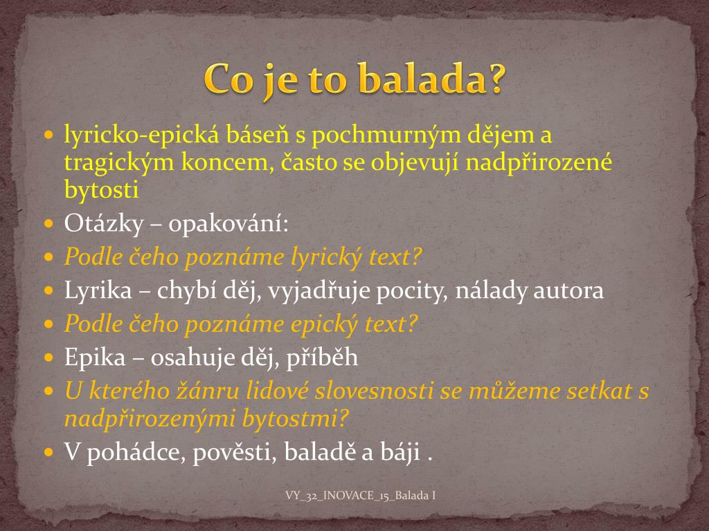 Co Je To Balada Co Je To Balada