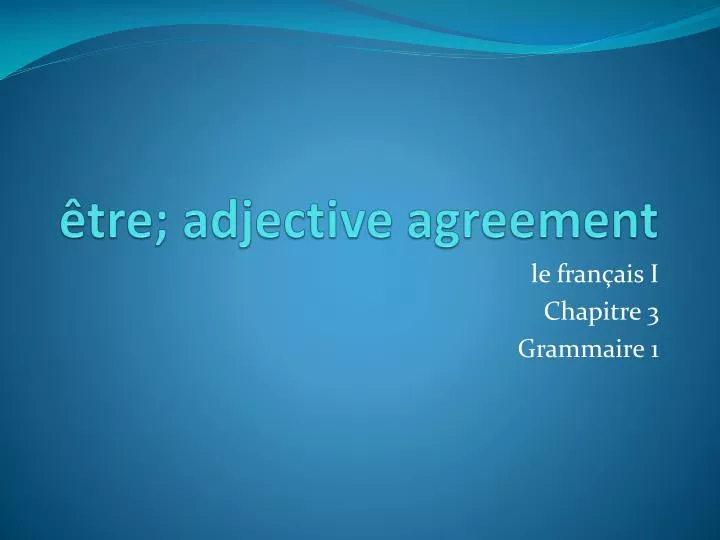 tre adjective agreement n.