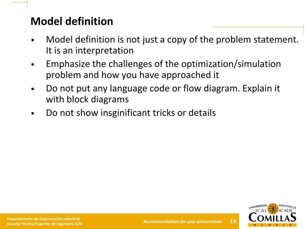 model presentation definition