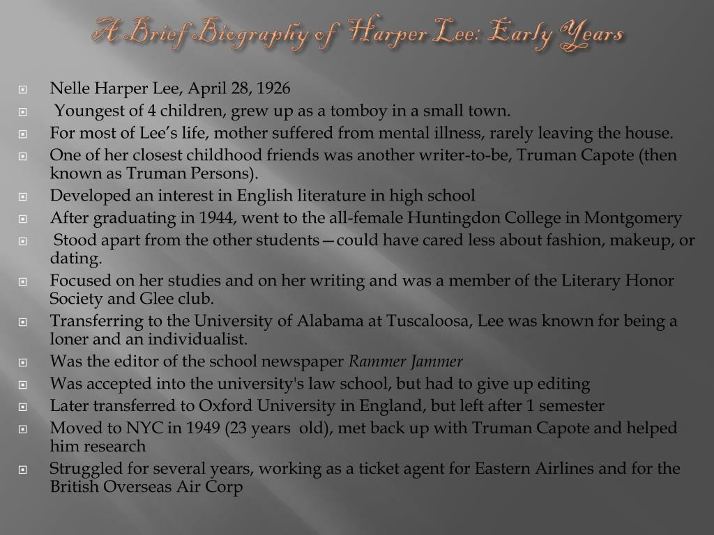 brief biography of harper lee